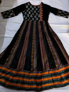 Embroidered Trendy Charcoal Black Dress