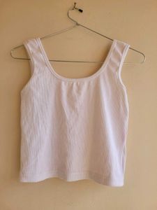 White Tank Crop Top