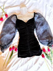 Price Drop!!SSS Black Velvet Bodycon Dress