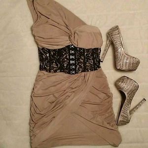 Pinterest Y2k Beige Corset Dress