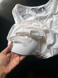 Stylish White Lace-Up Crop Top by NUON