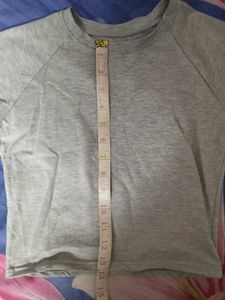 grey melange crop top