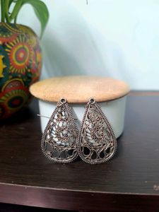 Set Of Silver Jhumka Earrings