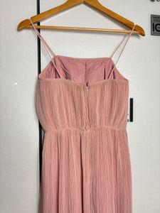 Pink Pleated Midi Dress