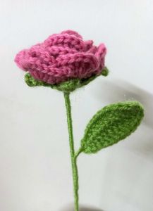 🥀 Handmade Crochet Pink Rose ✨
