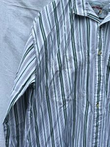 Shirt White and green strips