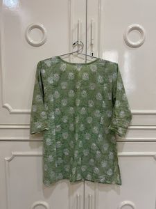 Green Printed Kurta