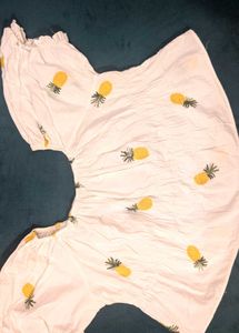 Pineapple Print Off-Shoulder Top