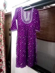 New Purple Cotton Nyaracut Kurti..