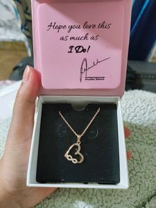 Giva Rose Gold Infinity Heart Pendant W Link Chain