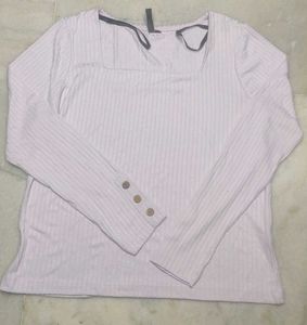 Ribbed Square Neck Top