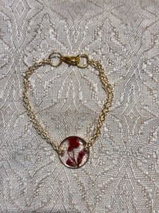 Floral Resin Gold jewelry set