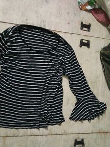 Striped Bell Sleeve Top