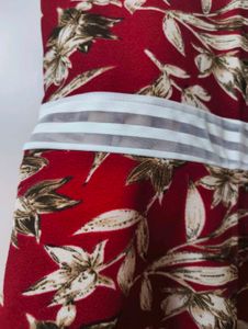 crimson red-white floral mini summer dress 🍒