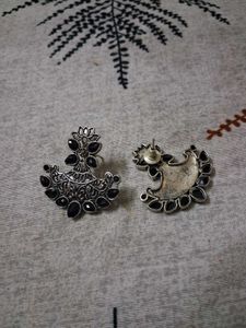 Statement Silver &amp; Black Earrings