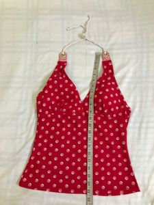 Red Polka Dot Halter Top Bust 34-36