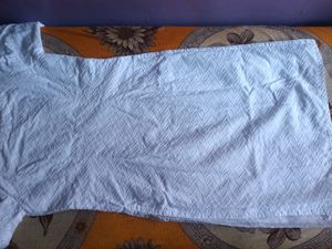 Pure cotton white coloured boatneck chikankari kur