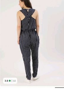 Blue Striped Sleeveless Jumpsuit✨
