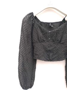 Black Full Sleeve Branded Top.