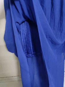 Blue Strapless Hi-Low Dress