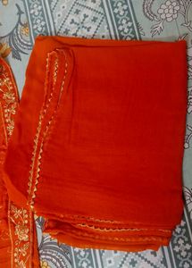 Rust Embroidered Kurta Set