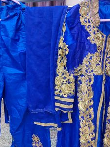 Blue Embroidered Kurta Set