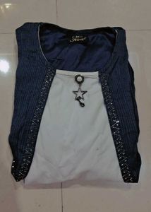 Stylish Blue &amp; White Dress