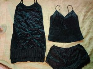 3 In 1 Vintage Sexy  Black Nighty Set