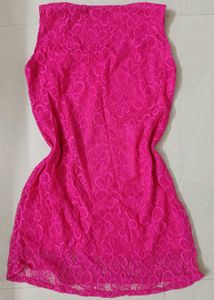 Cute Pink Floral Lace Top