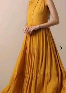Full Lenght Mustard Forck Sleevless