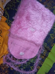 Handmade Pink Furry Sling Bag