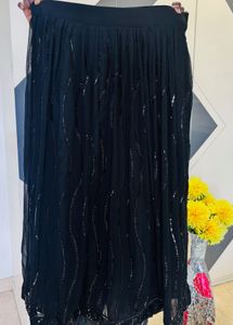 Elegant Black Embellished Skirt