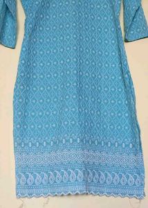 Sky Blue Embroidered Kurta