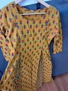 Vintage Mustard Floral Print 3 Piece Full SitDress