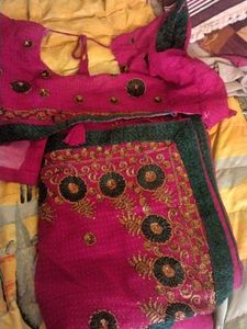 Old Pink Embroidered Saree