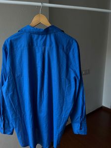 NEW LOOK Broderie Anglaise Blue Shirt
