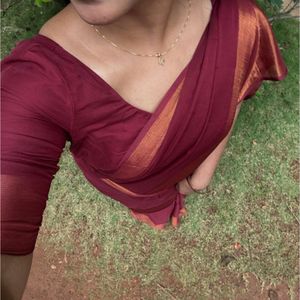 Elegant Maroon Saree