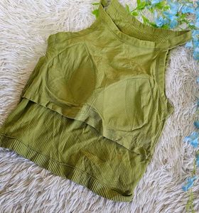 Olive Green Halter Top &amp; Jeans