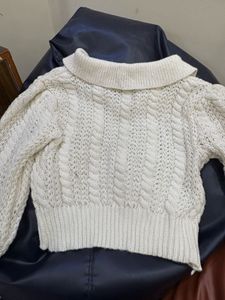 Cable Knit Sweater w/ Collar