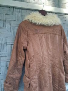 Brown Shearling Collar Jacket