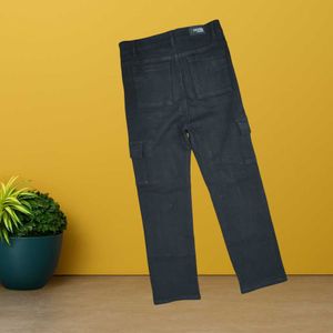 women black straight cargo jeans size 30 (O-47)