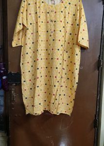 Yellow Printed Kurta
