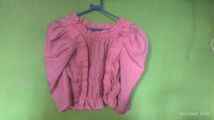 Pink Ruffle Sleeve Top