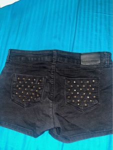 Black Denim Shorts
