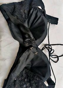 Black Sequin Sleevless  Blouse