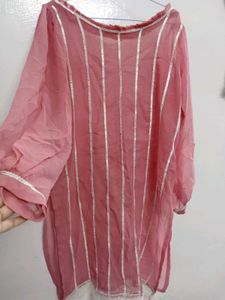 Pink Embellished Kurta
