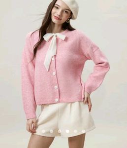Pink Cardigan with Bow