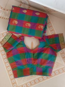 Colorful Checked Saree