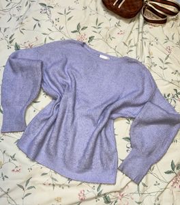 Flowy Sleeves Lavender Sweater