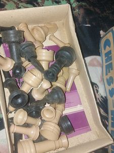 Vintage Chess Set Pieces, 2 Piece